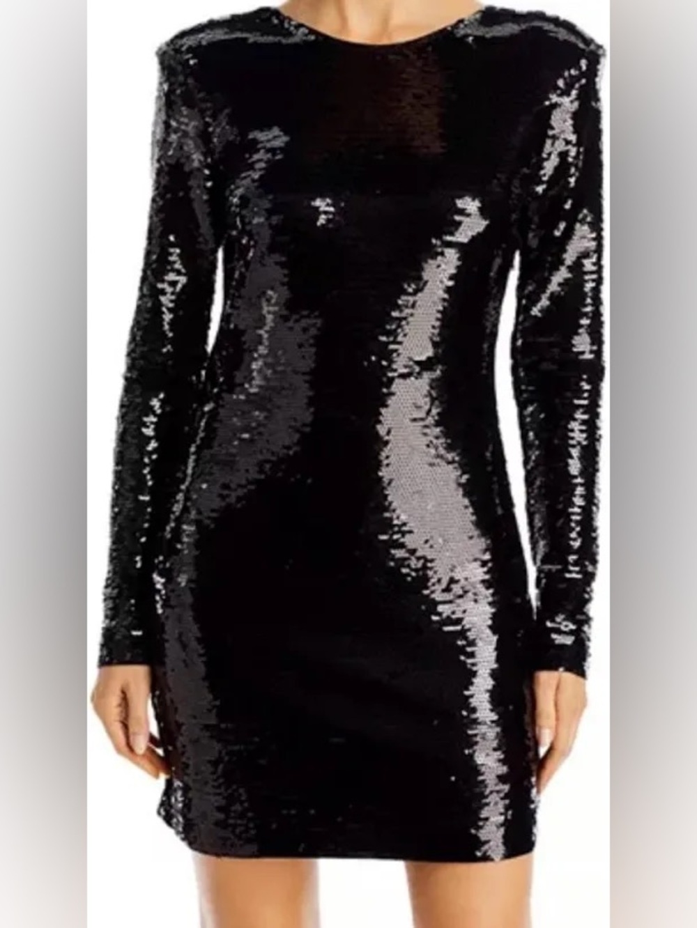 FRAME Black Sequin Long-Sleeve Mini Dress NWT SIZE 2